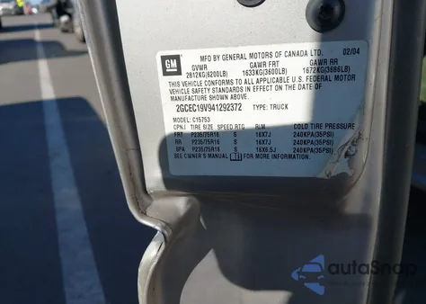 2004 Chevrolet Silverado 1500 Ls z USA, uszkodzony, nr VIN 2GCEC19V941292372